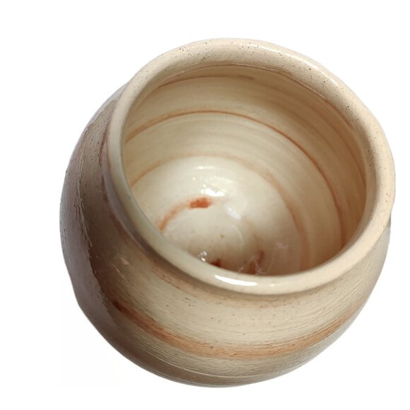 Buie Pottery Vase & Round Vase Signed Rex, Handmade with Glazed Finish, Lot of 2 - Picture 8 of 9